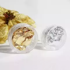 12 Papel Metalizado Para Decoración De Uñas Foil Oro Plata - tienda online