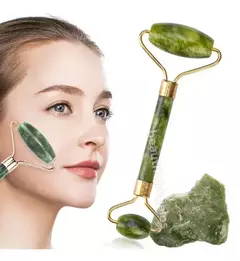 Masajeador Rodillos Piedra Jade Facial Corporal