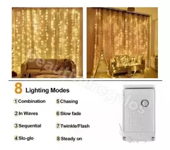 Guirnalda Cortina Efecto Cascada Luz Led 240 Luces C/enchufe - mqregalosmayorista