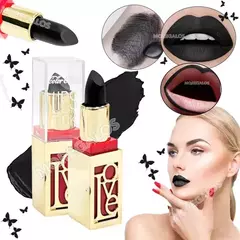 Labial Cremoso En Barra Para Labios Negro Matte Maquillaje