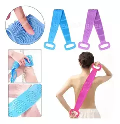 Cepillo Esponja Silicona De Espalda Doble Cerdas Ducha Baño