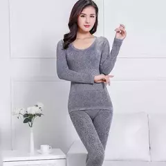 Ropa Interior Térmica Para Mujer De Encaje Pijama Invierno en internet