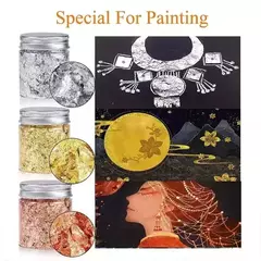 Pote Grande Papel Metalizado Oro Plata Deco Uñas Esculpidas - mqregalosmayorista