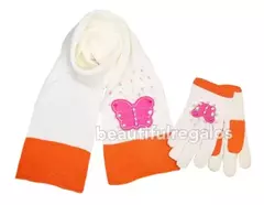 Set Invierno Bufanda + Guantes Mariposa Niñas Abrigo Frio en internet
