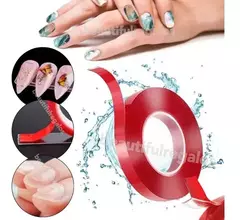 X5 Metros Cinta Doble Faz Transparente Bifaz Uñas Manicuria
