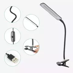 Lámpara Luz Led Velador Escritorio Manicuria Usb Flexible - comprar online