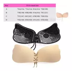 Corpiño De Tela Y Silicona Adhesivo Invisible Un Bra A B C D - mqregalosmayorista