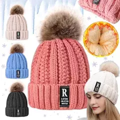 Gorro Lana Soft Peluche Con Pompón Destellos Invierno Moda - comprar online