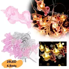 28 Luces Guirnalda Unicornio Led Calida 5mts Enchufe
