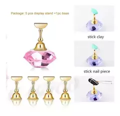 Apoya Tips Diamante + 5 Imanes Exhibidores Decoracion Nails