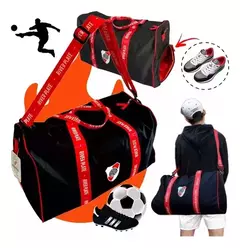 Bolso Deportivo River Plate Con Bolsillo Interno Y Correa