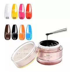 Gel Paint Navi Blanco /negro 10ml Uv/led Nail Art Unidad