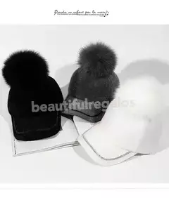 Gorro Clásico Mujer Pompón Abrigo Trucker Premium Invierno en internet