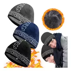 Gorro Lana Doble Felpa Hombre Frio Invierno Rayas