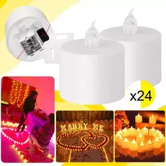 24 Velas Velitas Led Con Pila Calidas Decoracion Souvenir - tienda online