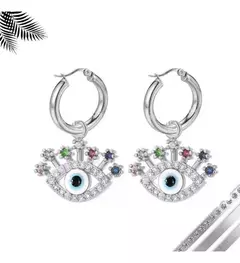 Aros Ojos Acero Quirurgico Ojitos Egipcio Evil Eye Protector - comprar online