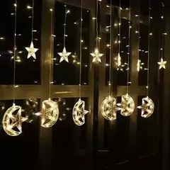 Luces Luna Estrella Cortina Guirnalda 2.8 Mts A Enchufe Navi - comprar online