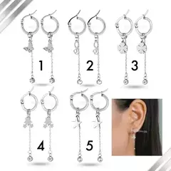Par De Aros Colgantes Acero Quirurgico Mujer Largos Aritos - comprar online