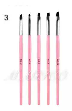 Set X5 Pinceles Angular Deco Uñas Esculpidas Gelificadas en internet