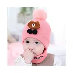 Combo Gorro + Cuello Lana Invierno Corderito Niños Infantil - mqregalosmayorista
