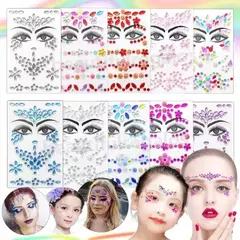 X12 Strass Autoadhesivas Gemas Rostro Cara Cuerpo Decoración - comprar online
