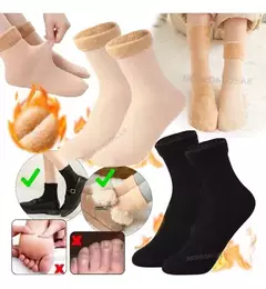 3 Pares Medias Térmicos Suaves Cálidos Invierno Colores Frio - comprar online
