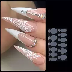 X60 Moldes Stickers Silicona Para Uñas Francesas Manicura - mqregalosmayorista