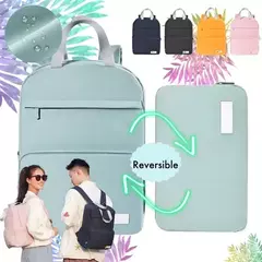 Mochila 2 En 1 Bolso Cartera Flexible Convertible Reversible