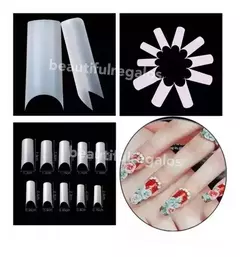 Tips X100 Uñas Cuadrada Sonrisa Curvatura C Esculpidas - mqregalosmayorista