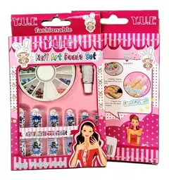 Kit De Uñas Postiza Con Pegamento Strass Carrousel Infantil