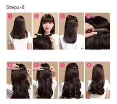 X4 Extensiones Cortina Simil Pelo Natural 5 Micropeinetas - mqregalosmayorista