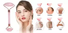 Rodillo Jade Facial Con Gua Sha Piedra Natural Masajeador - comprar online