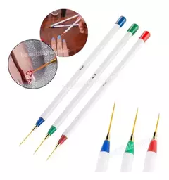 Set De 3 Pinceles Punta Fina Decoracion Uñas S020 - comprar online