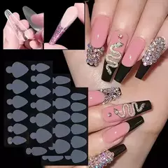 X60 Moldes Stickers Silicona Para Uñas Francesas Manicura en internet