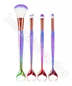 Set 4 Brochas Maquillaje Profesional Pinceles Cola Sirena en internet