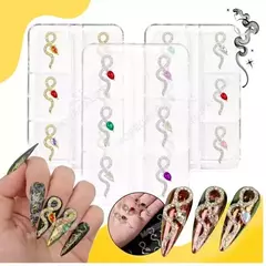 Dijes X6 Strass De Serpientes Diamantes 3d Decoración Uñas
