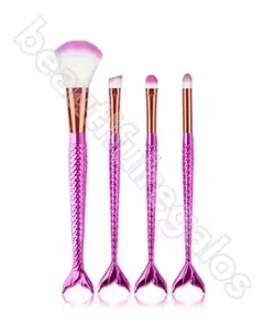 Set 4 Brochas Maquillaje Profesional Pinceles Cola Sirena - comprar online