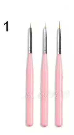 Set 3 Pinceles Liners Para Nail Art Deco Uñas - comprar online