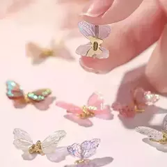 X3 Strass Mariposa 3d Deco Uñas Esculpidas Grande Colores - tienda online