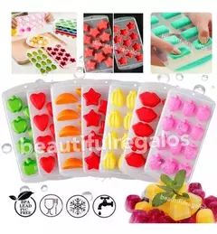 Cubetera Silicona 10 Hielos Formas Labios Estrella Premium
