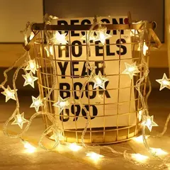 Luces Estrellas 28 Uds Guirnalda 5 Mts A Enchufe Navidad en internet