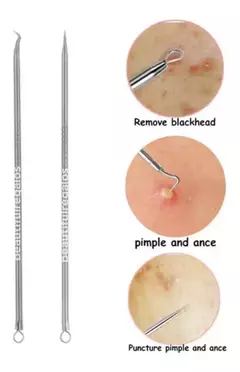 Extractor Acne X2 Espinilla Limpia Sacacomedon Recta Y Curva