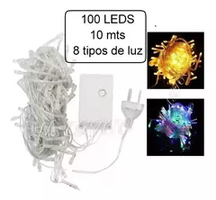 Tira Guirnaldas Led 100 Luces 10 Mts 220v Cálida Multicolor - mqregalosmayorista