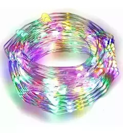 Guirnalda Hilo Alambre Cobre Microled Multicolor Pilas 5mts - comprar online