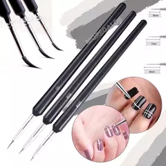 Set 3 Pinceles Liner Pelo Corto Decoracion De Uñas Nail Art - comprar online