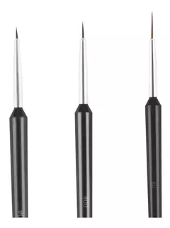 Set 3 Pinceles Liner Pelo Corto Decoracion De Uñas Nail Art - mqregalosmayorista