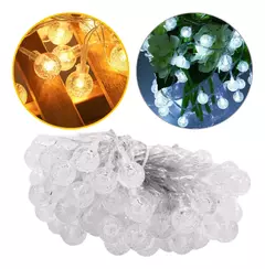 Luces Guirnalda Led 28 Bolitas Cristal 5 Mts Enchufe A 220v - mqregalosmayorista