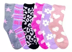 Par De Medias Largas Mujer Estampado Peluche Abrigadas Frio - comprar online