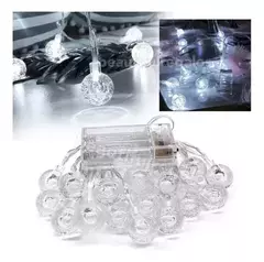 Luces Bolitas 28 Led Guirnalda Fria 5 Mts A Pilas Transparen