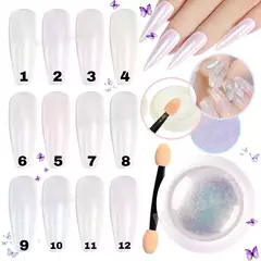 Polvo Holográfico Efecto Espejo + Aplicador Nail Art - comprar online